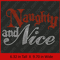 Naughty and Nice Rhinestone Transfer H152