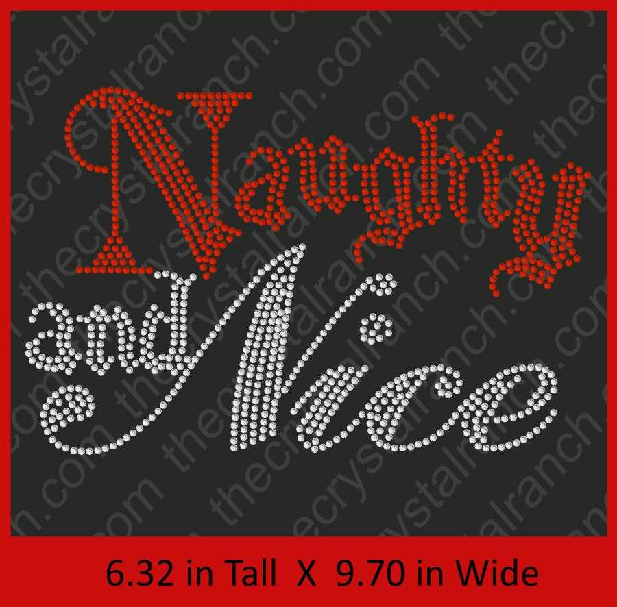 Naughty and Nice Rhinestone Transfer H152