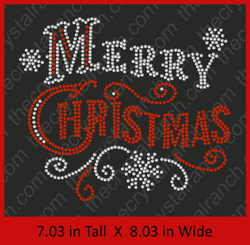 Merry Christmas Rhinestone Transfer H158