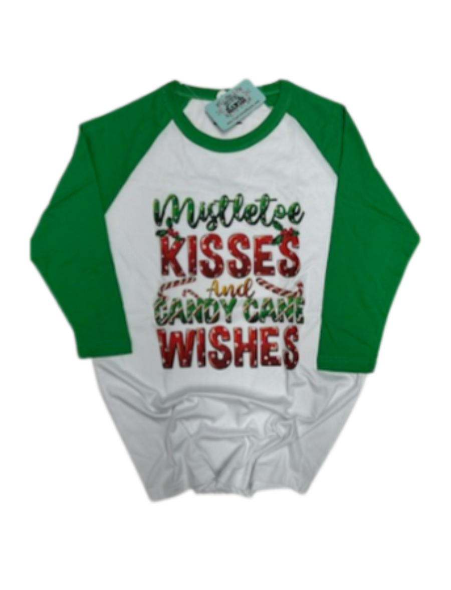 Mistletoe Kisses and Candy Cane Wishes Tee HV179