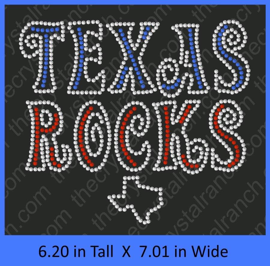 Texas Rocks Rhinestone Transfer R063