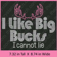 I Like Big Bucks Rhinestone Transfer R080