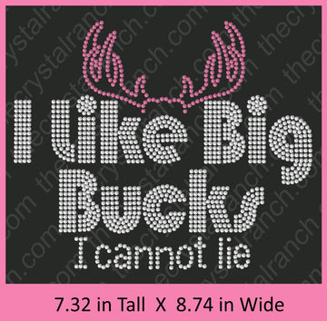 I Like Big Bucks Rhinestone Transfer R080