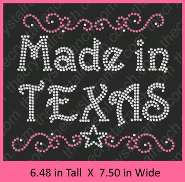 Made In Texas Rhinestone Transfer R093