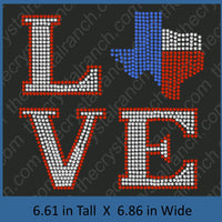 Love Texas Rhinestone Transfer R098