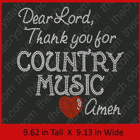 Country Music Rhinestone Transfer R123