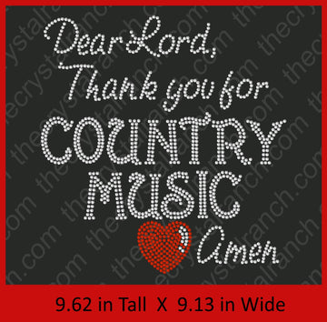 Country Music Rhinestone Transfer R123