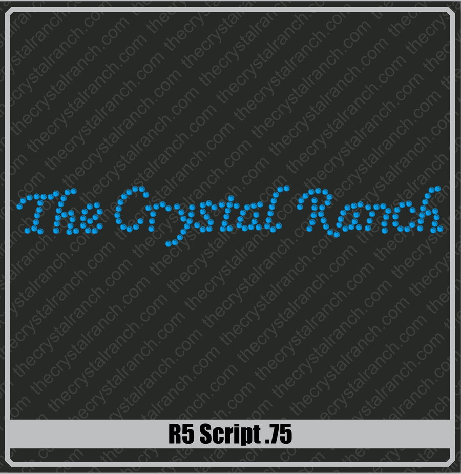 Script .75 Rhinestone Font R5