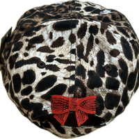 Red Santa Patch on a Leopard Cap