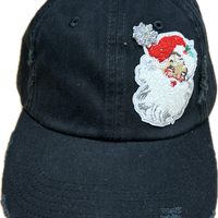 Red Santa Patch on a Black Cap