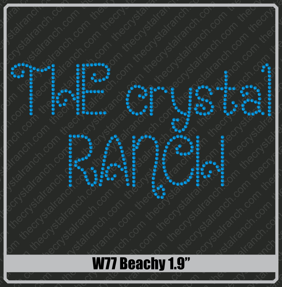 Beachy 1.9 Rhinestone Font W77