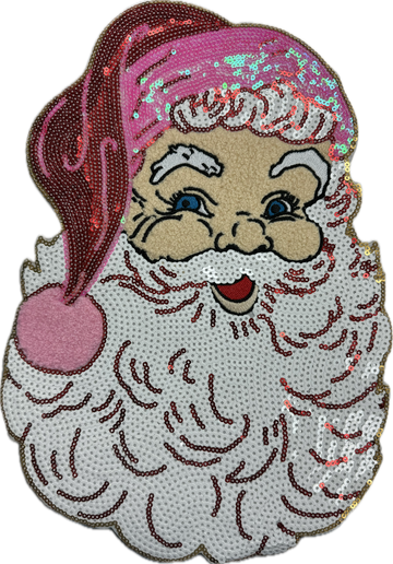 Pink Sequin Santa Patch