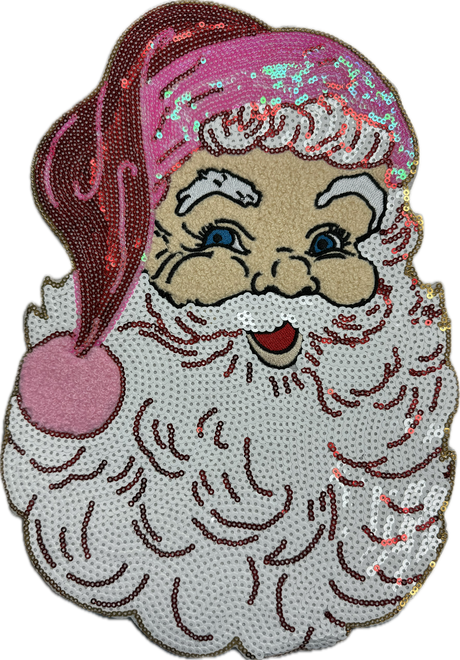 Pink Sequin Santa Patch