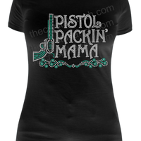 Pistol Packin' Mama Rhinestone Transfer R091